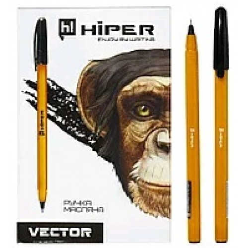Ручка масляна HIPER Vector HO-600 0.7мм чорна(50/250)