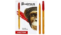 Ручка масляна HIPER Vector HO-600 0.7мм червона (50 шт. в упаковці)