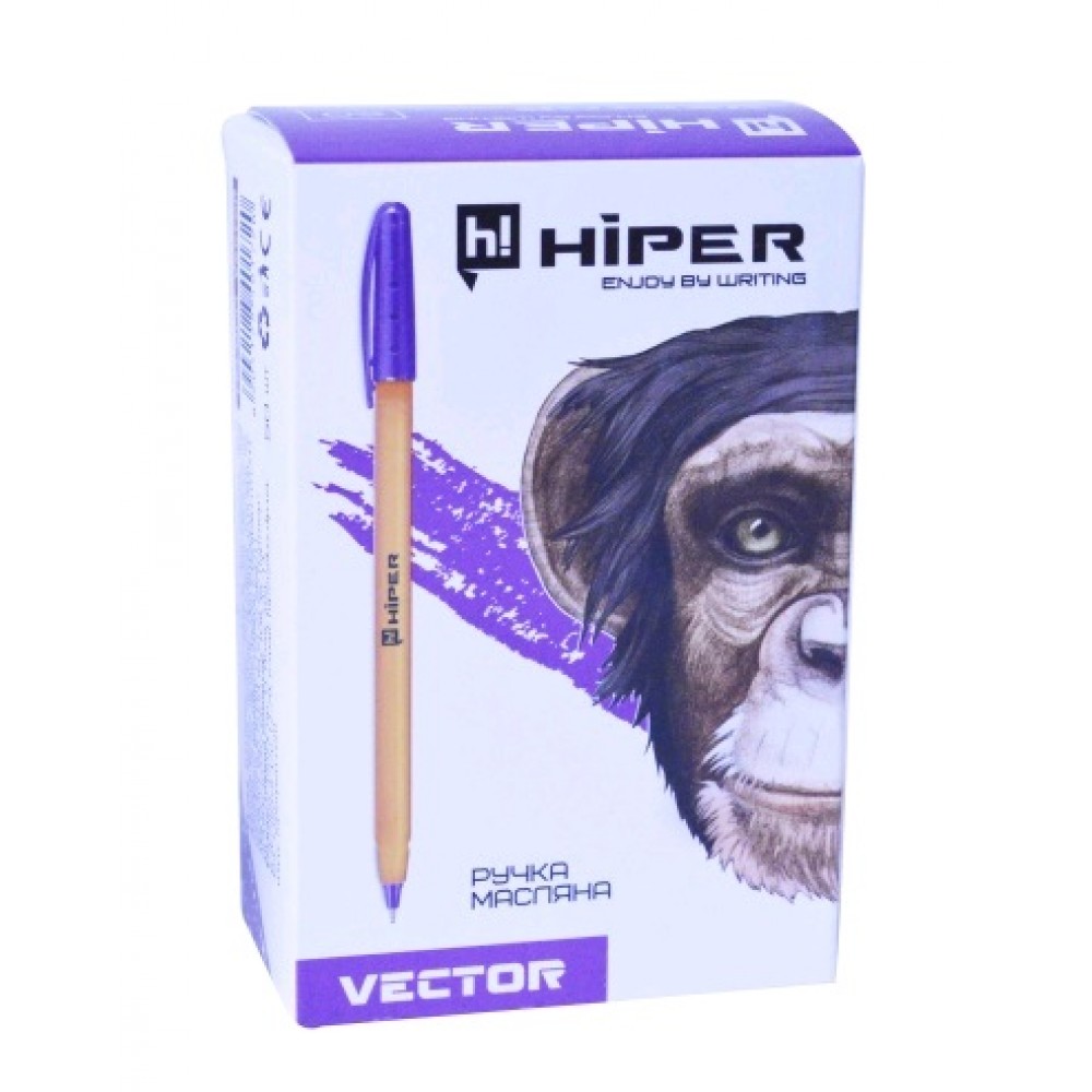 Ручка масляна HIPER Vector HO-600 0.7мм фіолетова (50 шт. в упаковці)