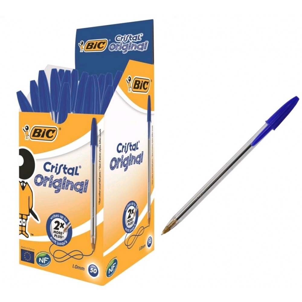 Ручка кулькова BIC 8373609 синя  Cristal  1мм (50 шт. в упаковці)
