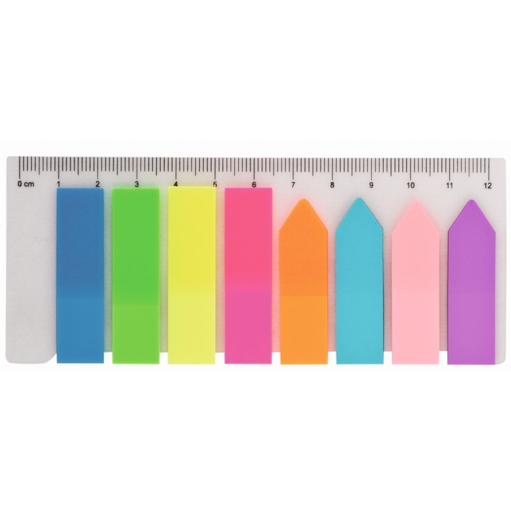 Стікер-закладки BUROMAX 2307-98  пластикові  розмір 45*12мм+42х12мм  колір_асорті (1/24)
