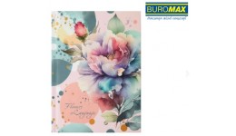 Блокнот А6 BUROMAX  64арк. 24614101-10 кліт  тв. обкл.  FLOWERS LANGUAGE  рожевий (1/20)