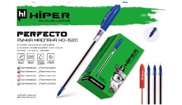 Ручка масляна HIPER HO- 520 Perfecto 1 00 мм червона (50 шт. в упаковці)
