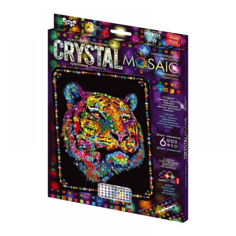 Мозаїка з кольорових кристалів: CRYSTAL MOSAIC CRM-02-01 розмір 21х30 см TM Danko Toys (1/10)