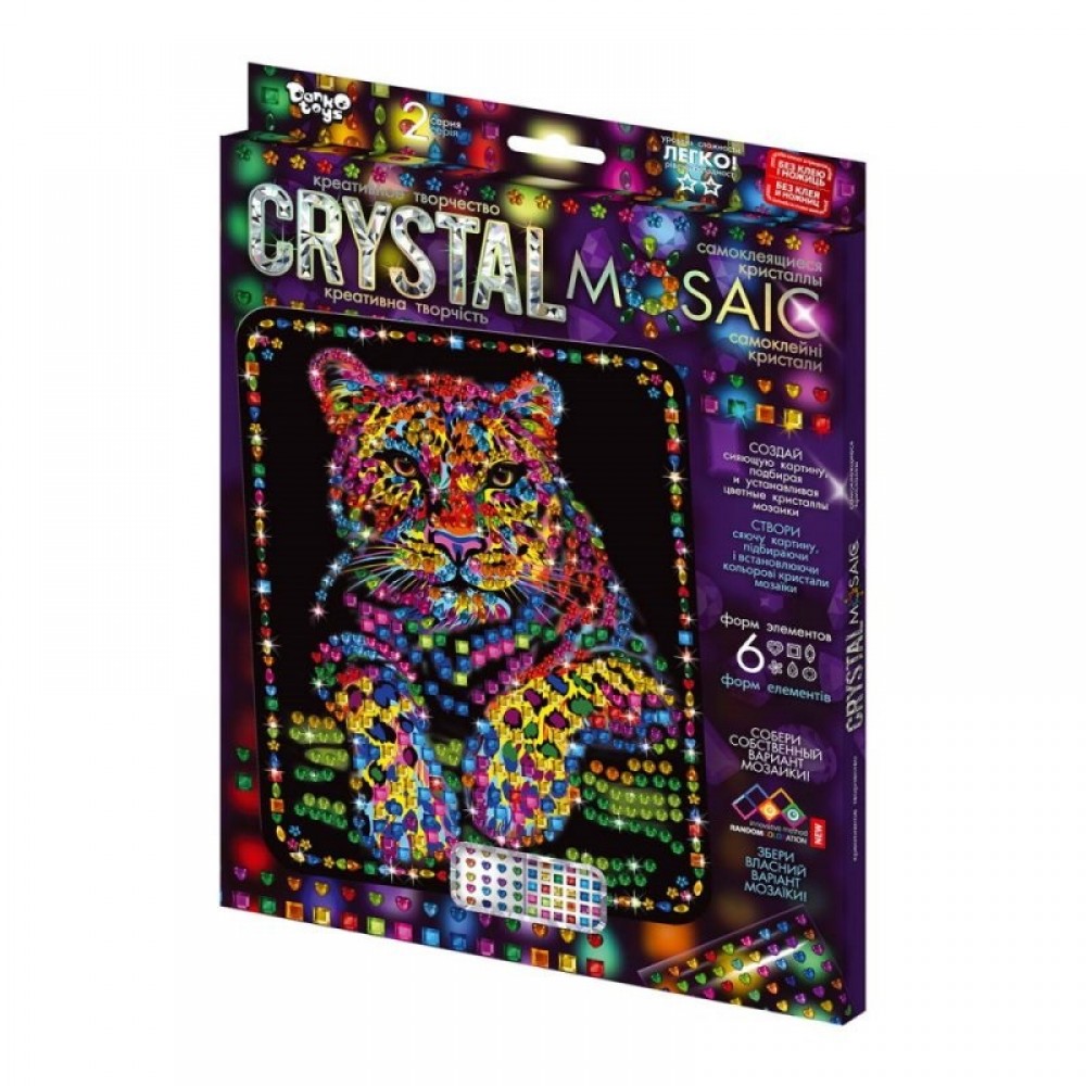 Мозаїка з кольорових кристалів: CRYSTAL MOSAIC CRM-02-03 розмір 21х30 см TM Danko Toys (1/10)