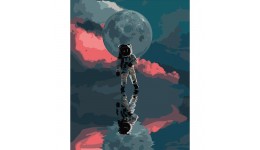 Картина за номерами Космонавт за хмарами Strateg 40х50 см (DY098) 3 рівень складн. 16 кольорів