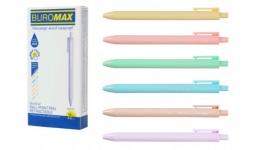 Ручка кулькова BUROMAX 8242 синя Rubber Touch (12 шт. в упаковці)/144