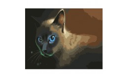 Картина за номерами Блакитноокий кіт Strateg розміром 40х50 см GS368 3рів.скл.  24 кол