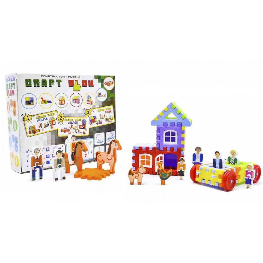 Конструктор Craft Blok 9176 77 ел. з наліпками  в коробі 65*45*55см MAXiMUS