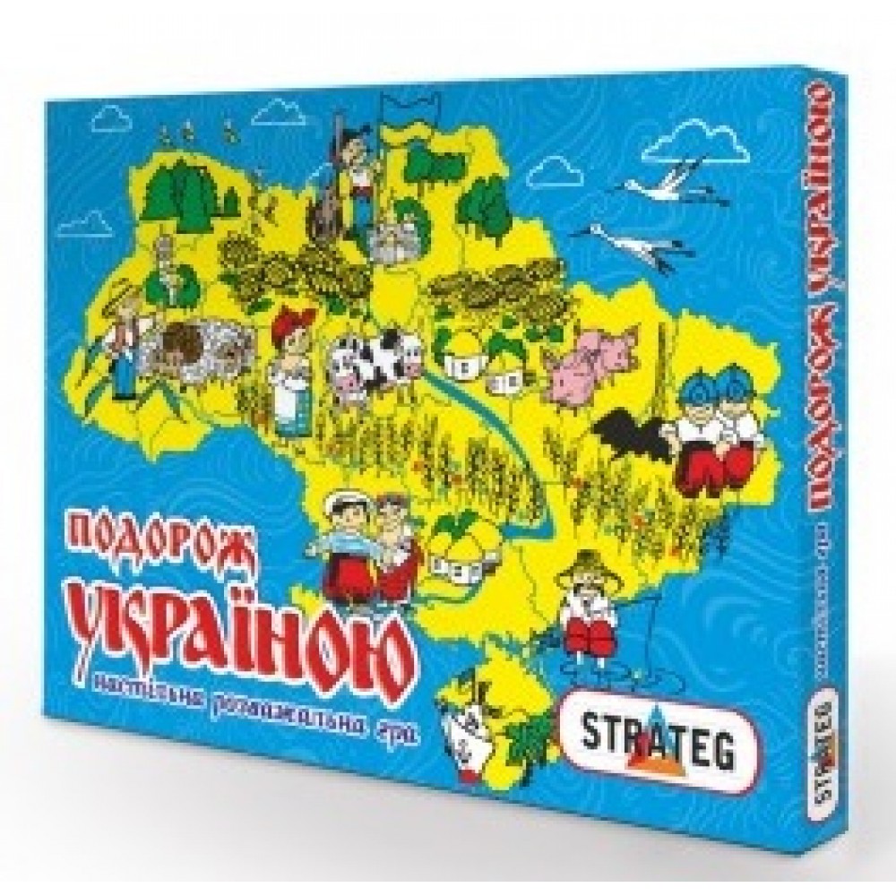 Гра бродилка ТМ STRATEG арт. 59 настільна мала Подорож Україною 37*25 5*2см (укр мовою)