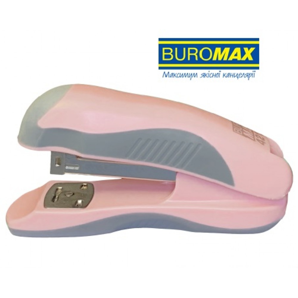 Степлер BUROMAX (скоба №24 26) 4215-10  PASTEL 20арк. пластик рожевий (1/12)