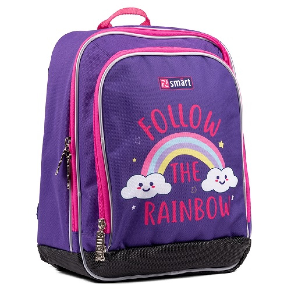 Рюкзак  шкільний SMART H-55  Follow the rainbow   фіолетовий розмір 38х26х13 см
