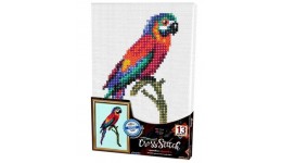 Вишивка хрестиком на канві на дерев яному підрамнику CROSS STITCH VКВ-02-01 Папуга ТМ Danko toy