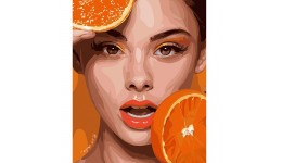 Картина за номерами Апельсиновий портрет Strateg 40х50 см (GS552) 3 рівень складн. 24 кольорів