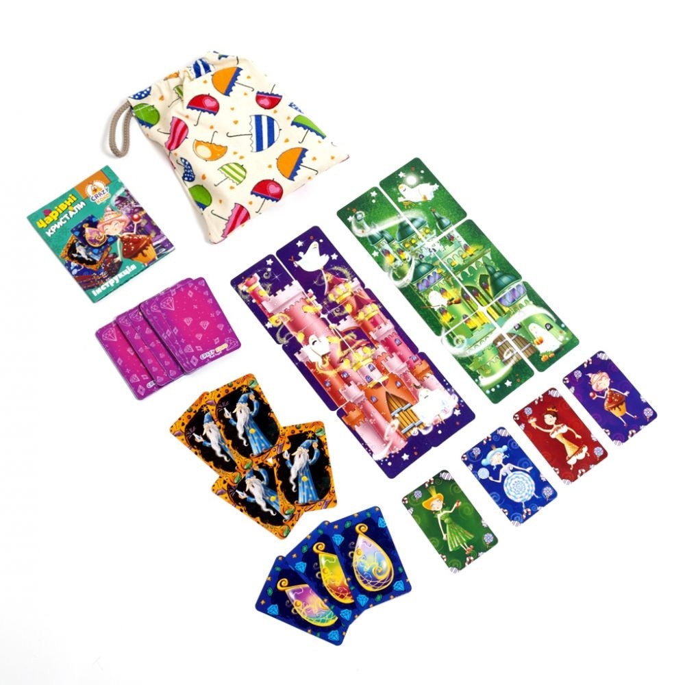 Гра настільна в мішечку 8077-12 Чарівні кристали (укр) (55 карт інструкція) ТМ Vladi Toys