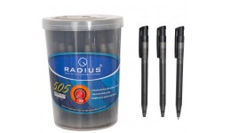 Ручка кулькова автоматична RADIUS 505 чорна 1 0мм (50 шт. в банці) /500