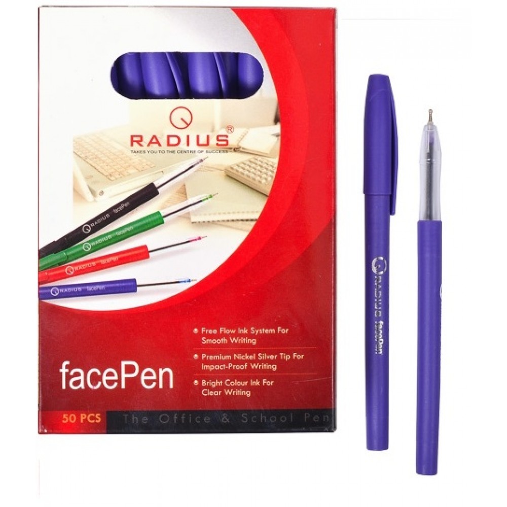 Ручка кулькова RADIUS  FacePen  фіолетові 0 7мм (50 шт. в упаковці)