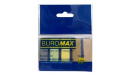Стікер-закладки BUROMAX 2302-99 пластик. клейкі 5кол по 25арк. PASTEL 45х12мм (1/48)