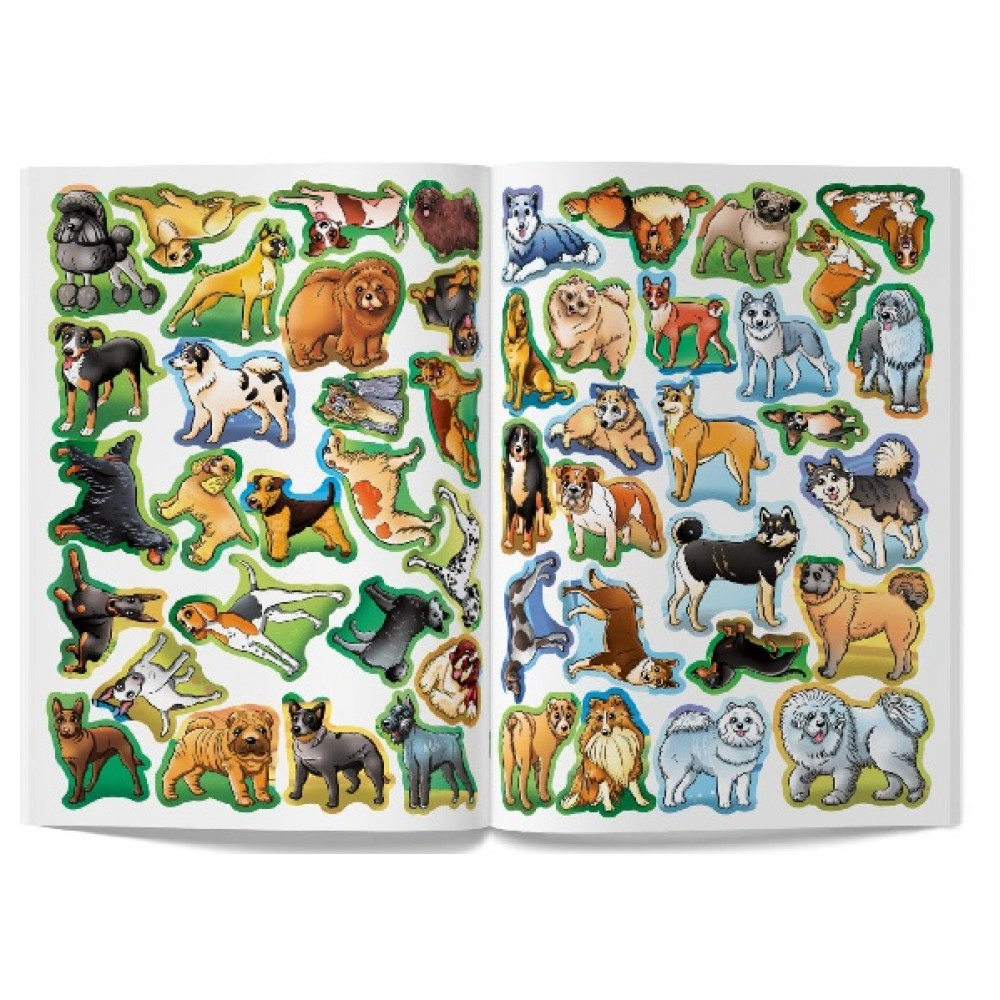 Велика книжка: Собаки (розвивальні наліпки+розумнi завдання) А3  8 стор. р.240х330мм (у) КБ