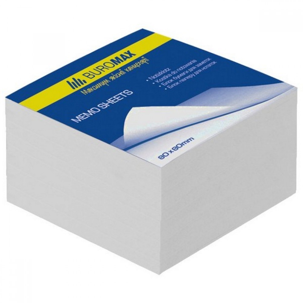 Блок паперу BUROMAX 2207 д/нотаток білий не склеєний 80*80*20мм (1/48)