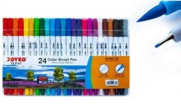 Фломастери двосторонні (пензлик/фломастер) 24 кольори  CLP-31 ТМ  Joyko