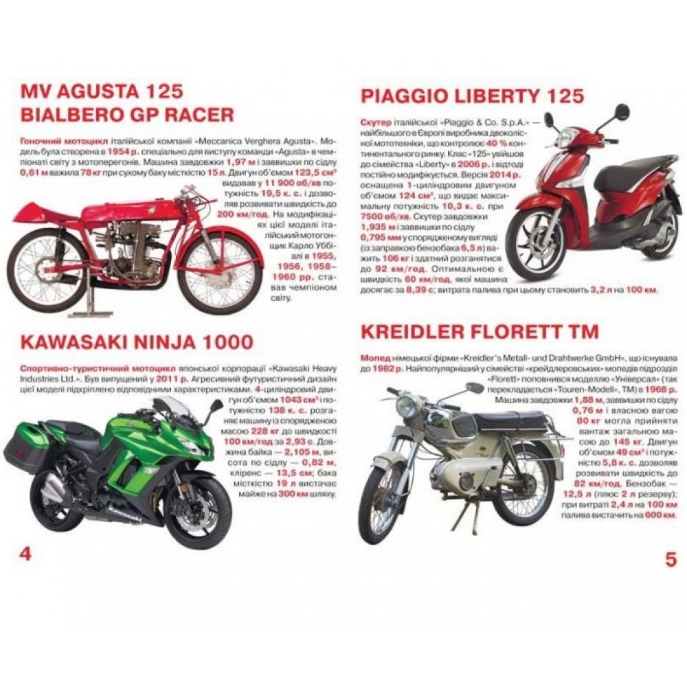 Енциклопедія.Велика книжка А3: Мотоцикли  мопеди моторолери скутери (у) КБ 16 сторінок 240*330м