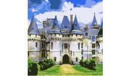 Картина за номерами Малювничий замок Strateg розміром 40х40 см SK044 3рів.скл.  21 кол