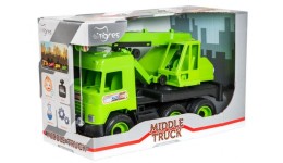 Машина Автокран   Middle truck  арт39483 (св. зелений) в коробці р.44х27х19см
