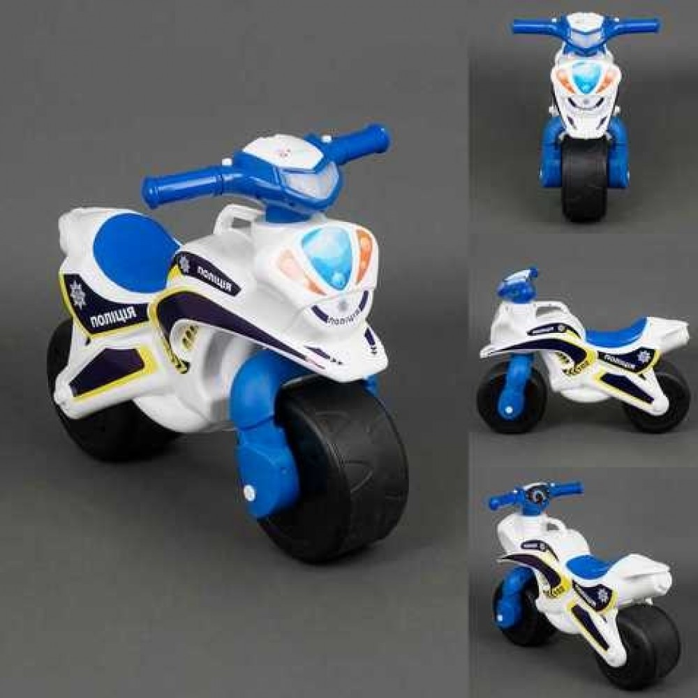 Каталка Байк спорт музичний  ТМ DOLONI 0139/51 поліція Сріблястий (700*350*500 мм)