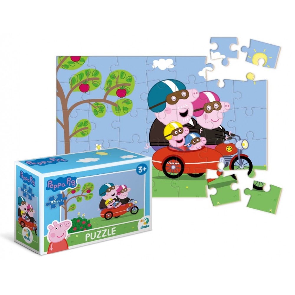 Пазл-міні 35 ел 200335 Peppa Pig Подорож на мотоциклі  розмір зібраного пазла 20х13 см (dodo)
