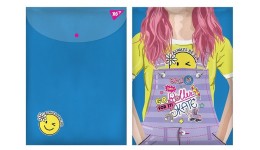 Папка-конверт А4 на кнопці YES  Smiley Girl  вертикальна 491882 (1/12/60)