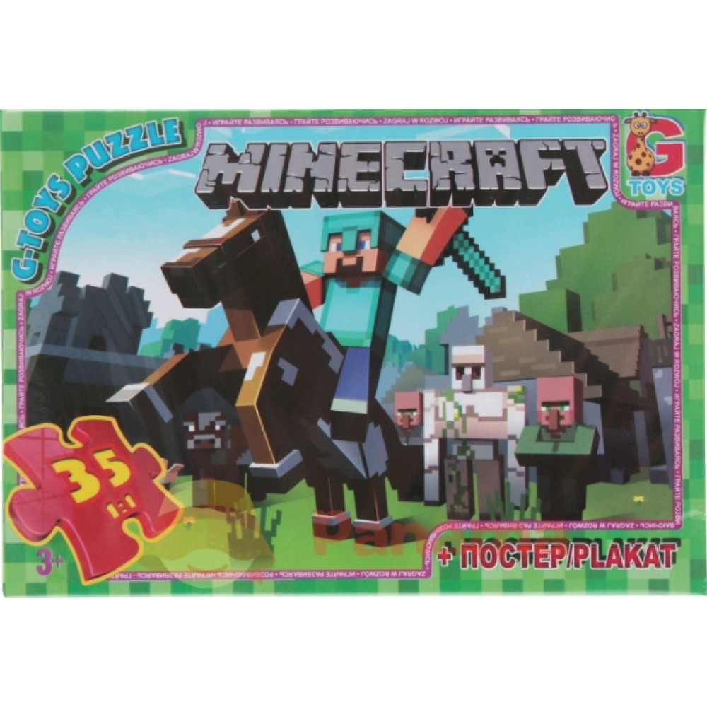 Пазли G-Toys   35 елементів Майнкрафт 773  19*13*3 см  в коробці+плакат