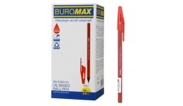 Ручка масляна BUROMAX  8362-03 червона 0 5мм тригранний корпус LINEA (50 шт. в упк.)