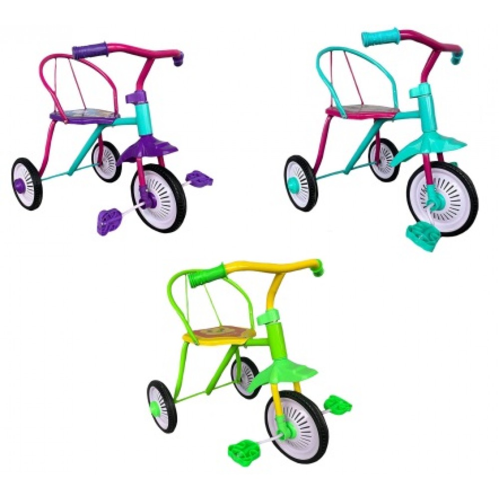 Велосипед  3 колеса металевий (3 кольори)