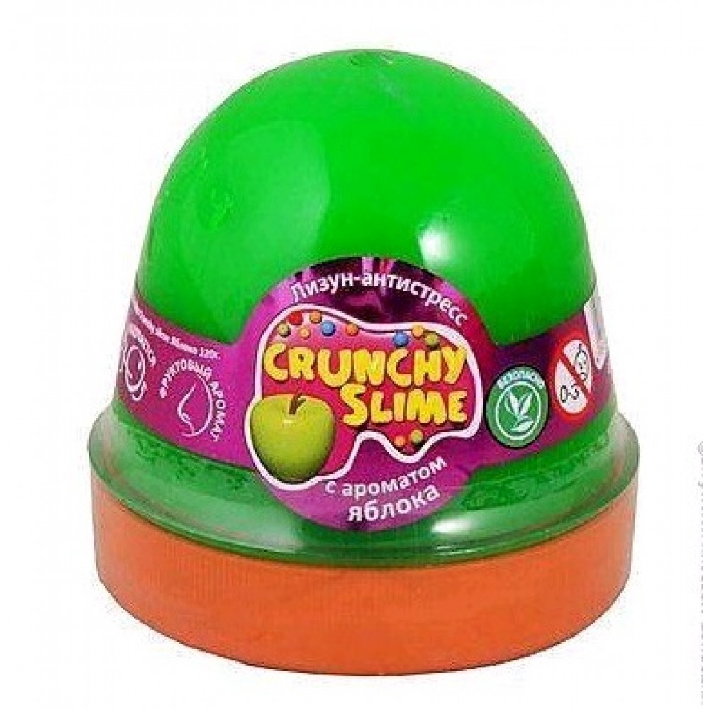 Антистрес-лизун ОКТО 80088 TM Mr.Boo Crunchy slime Яблуко (1/24шт/уп) (120 гр)