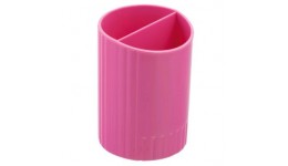 Стакан для письмового приладдя  органайзер  ZiBi 3000-10 пластик на 2 відділ.рожевий (1/4/144)