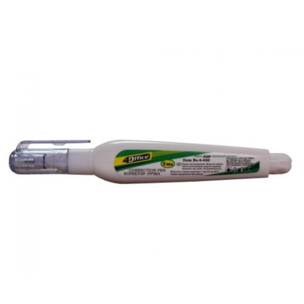 Коректор-ручка 4OFFICE 4-430  3мл. метал. накінечник (12 шт в упаковці)