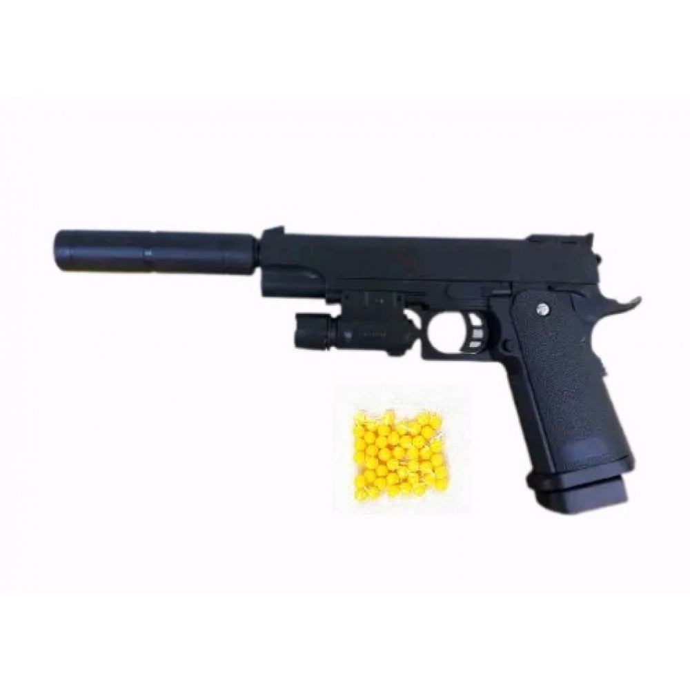 Пістолет на пульках з лазерним прицілом W001-3 в пакеті 22 см