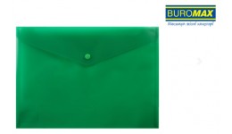 Папка-конверт А4 на кнопці BUROMAX 3925-04 зелений (6 шт. в упаковці) /120