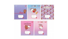 Зошит 12 коса лінія арт766934 Line Friends. Love letter Yes (25 шт в упаковці)