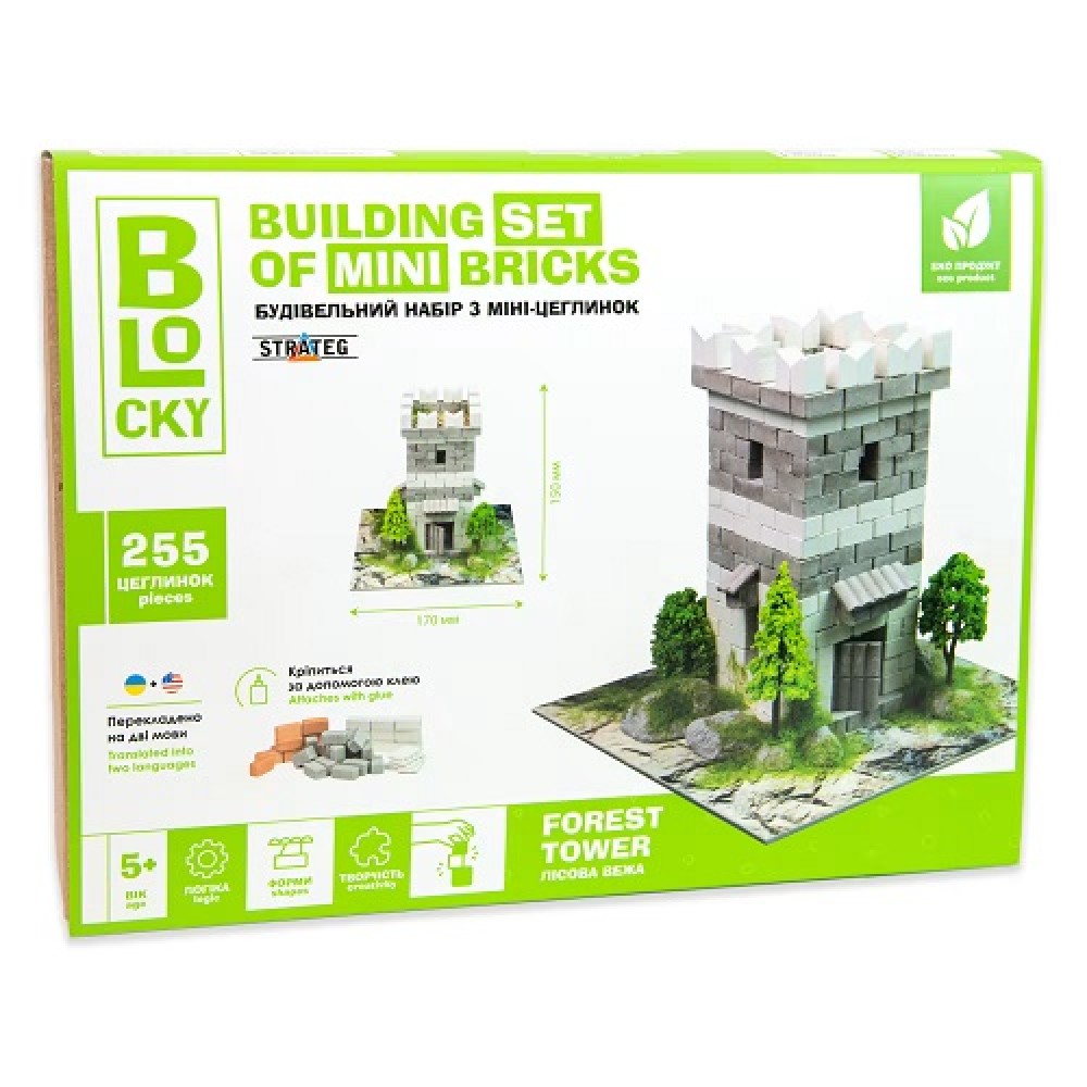 Будівельний набір з міні-цеглинок BLOCKY Лісова Вежа Strateg 31019 в коробці 35.5х27 см