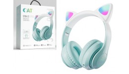 ПОШКОДЖЕНА КОРОБКА Навушники бездротові Котячі вушка STN-28  USB LED RGB підсвітка Bluetooth