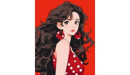 Картина по номерах  Anime girl  40*50 см 10132-AC 2 пензл.+14 акрил.фарб 3 рівень складності