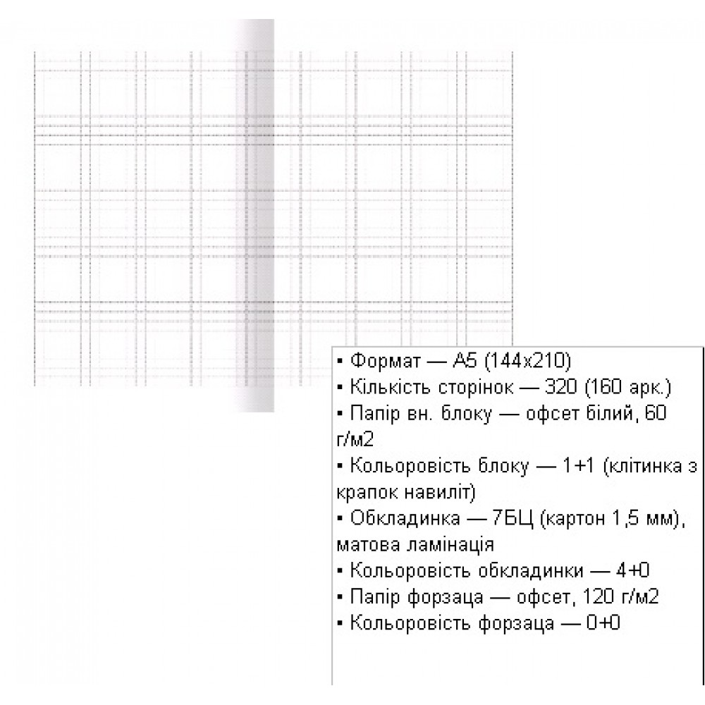 Ділова книга А5  160 арк Фігури-1  обкладинка-тверда  клітинка Сіра ТМ АртПринт (1)