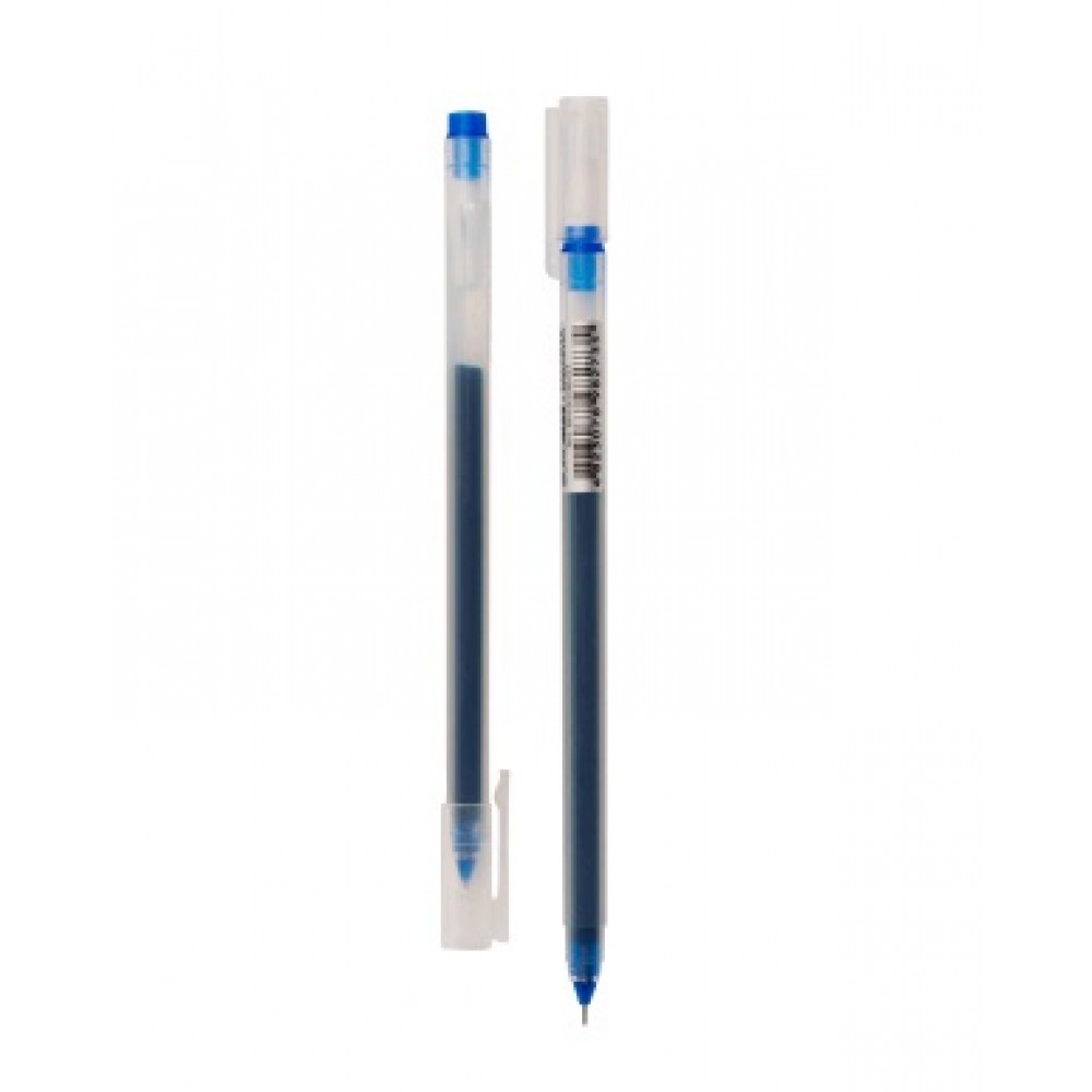Ручка гелева BUROMAX 8336-01 синя 0 5мм прозр.корп(12/144)