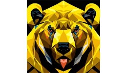 Картина по номерах Золотий багатокутник ведмідь Strateg 40х40см AV4040-82 17 кол.3 рів. склад.