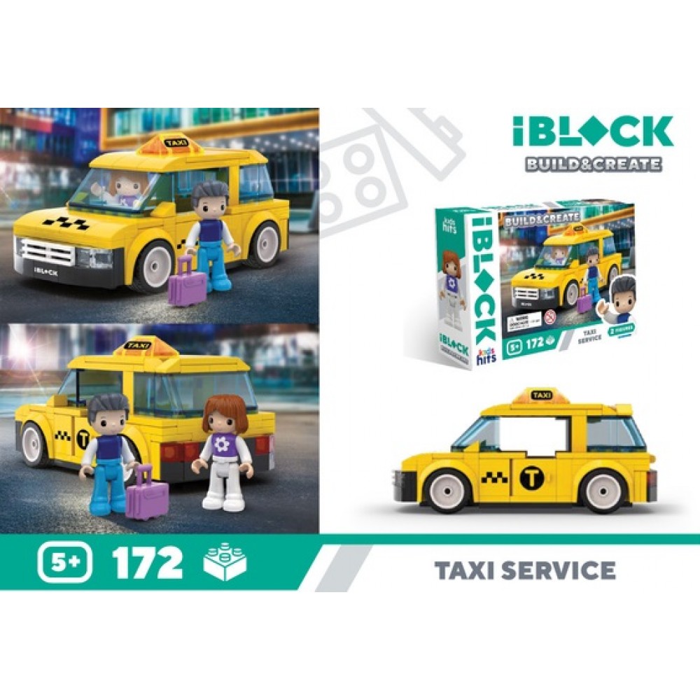 Конструктор Таксі 172 дет.  Kids hits IBLOCK JUNIOR KH17/001/4 в коробці 24*16*6см