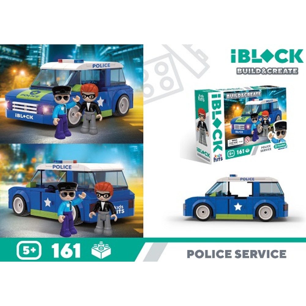 Конструктор Поліція 161 дет.  Kids hits IBLOCK JUNIOR KH17/001/2 в коробці 24*16*6см
