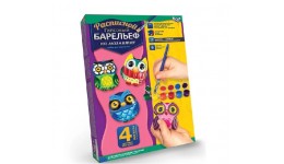 Барельєф малий:РГБ-02-12 на магнітах 4 фігурки Тварини8 (сови) ТМ Danko toys