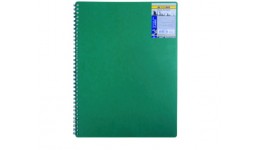 Блокнот А4 BUROMAX 80арк. 2446-004 клітинка бок. пруж.   CLASSIK  пласт. обкл.зелений (1/5)